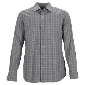 Tom Ford Check-Print Shirt in Grey Cotton